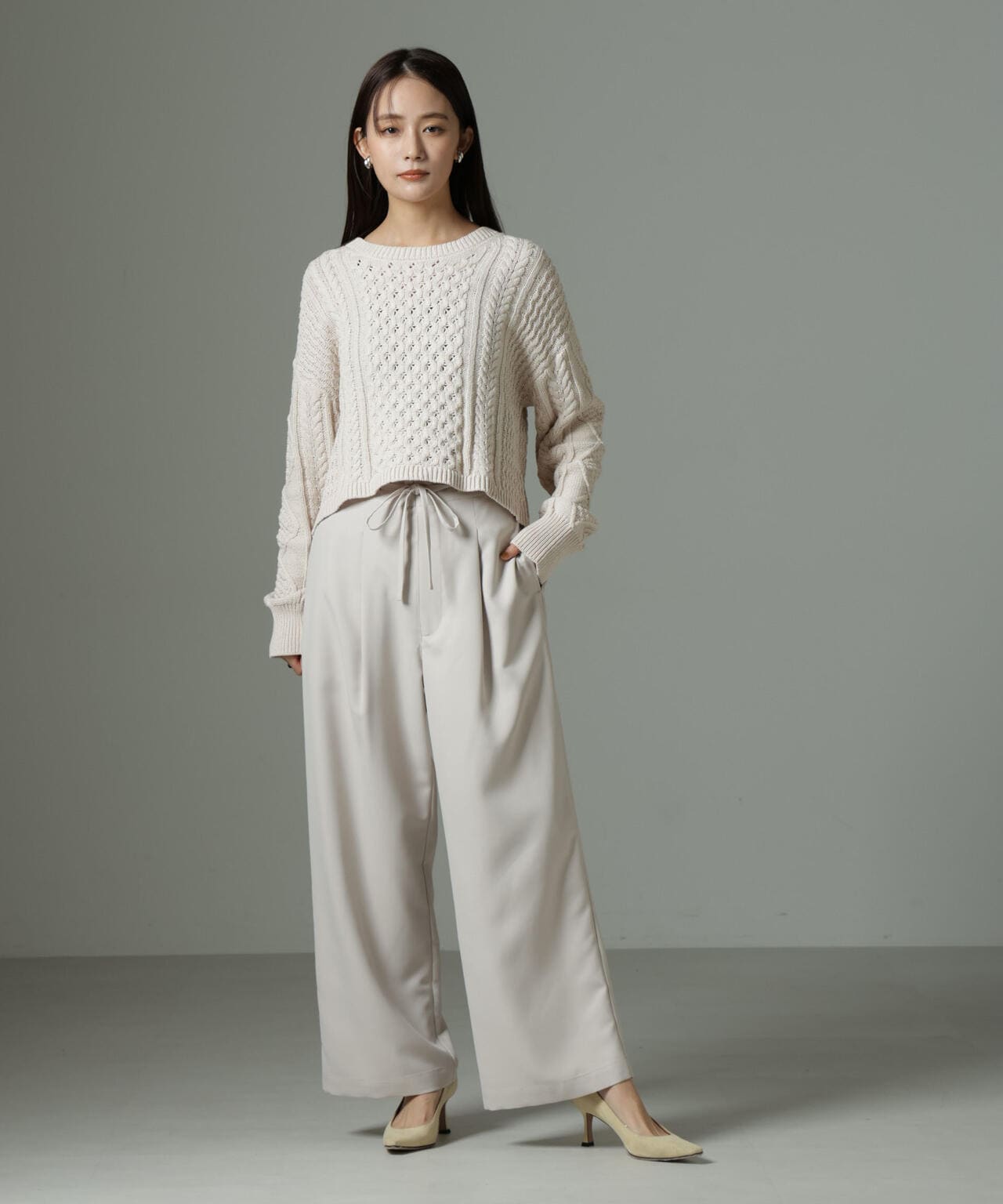 ウエストリボンベルトパンツ(セットアップ可) 6735127301