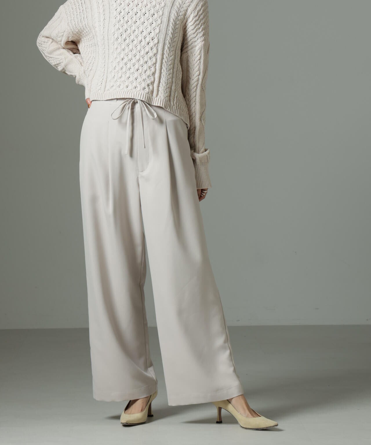 ウエストリボンベルトパンツ(セットアップ可) 6735127301