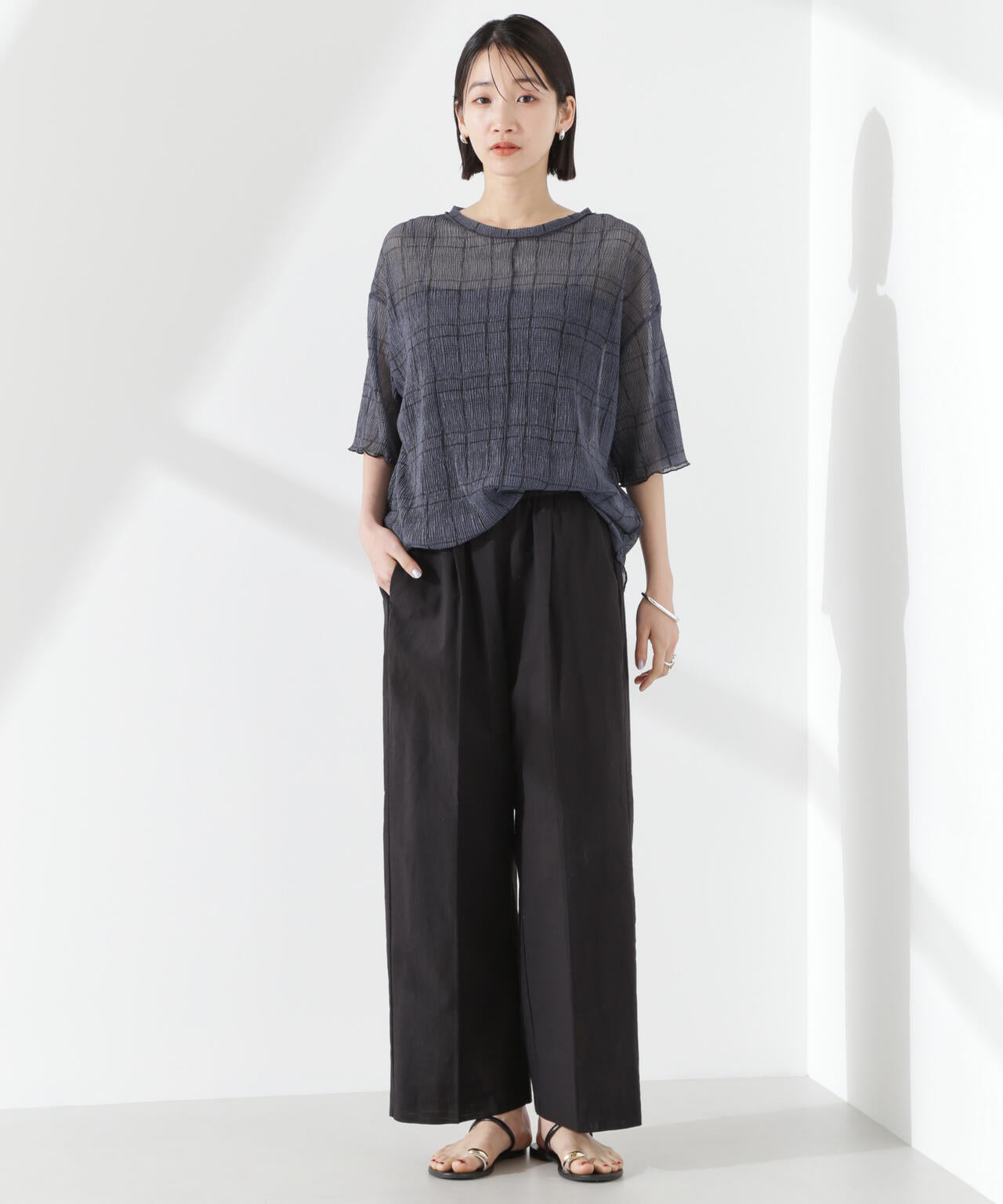 綿麻COOLMAXイージタックパンツ(セットアップ可) 6735127303