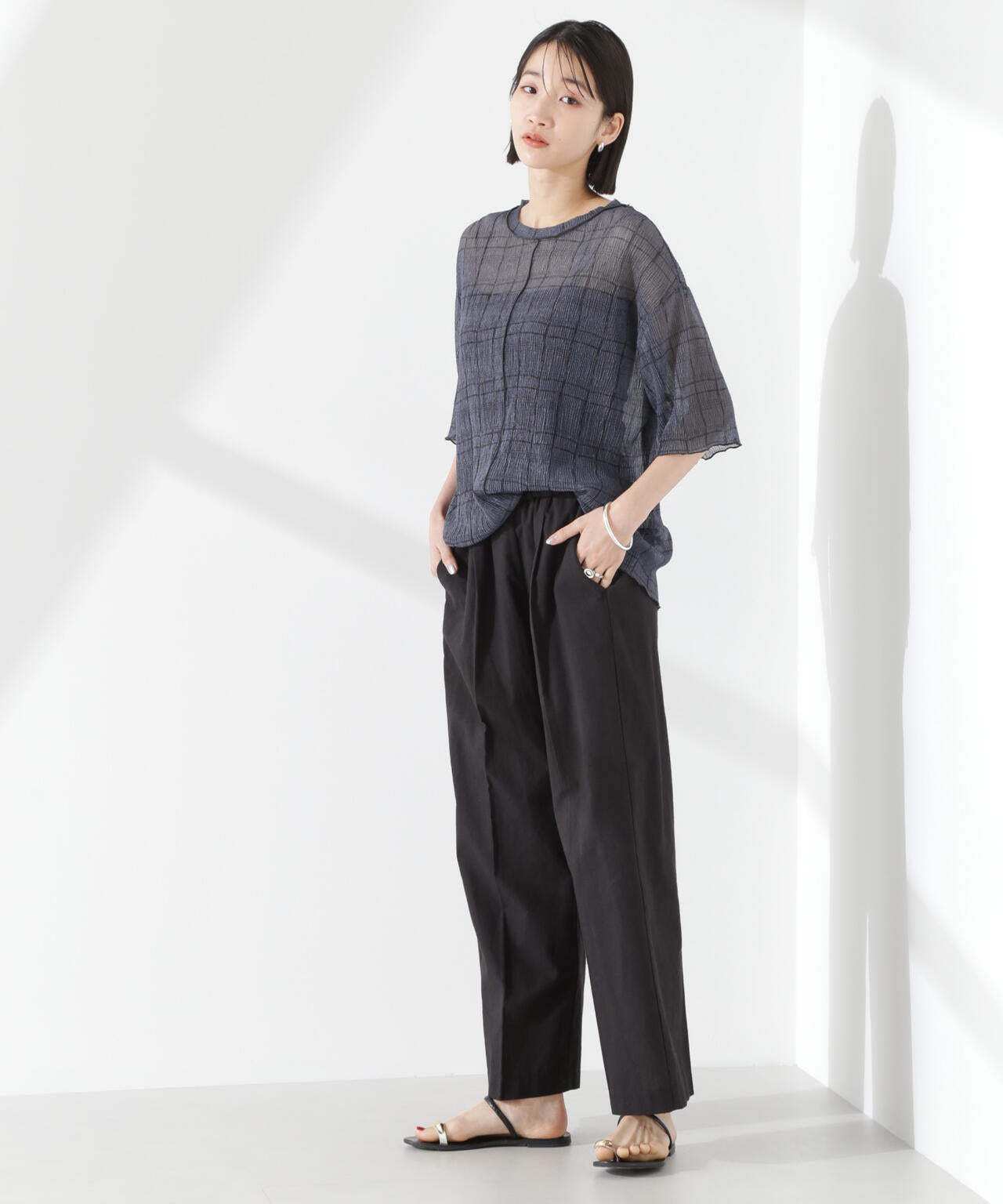 綿麻COOLMAXイージタックパンツ(セットアップ可) 6735127303