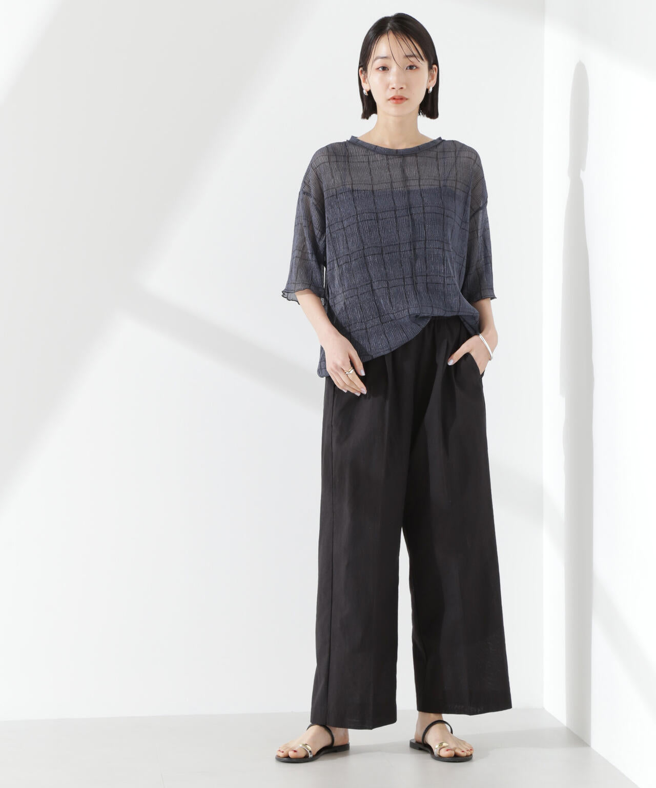 綿麻COOLMAXイージタックパンツ(セットアップ可) 6735127303