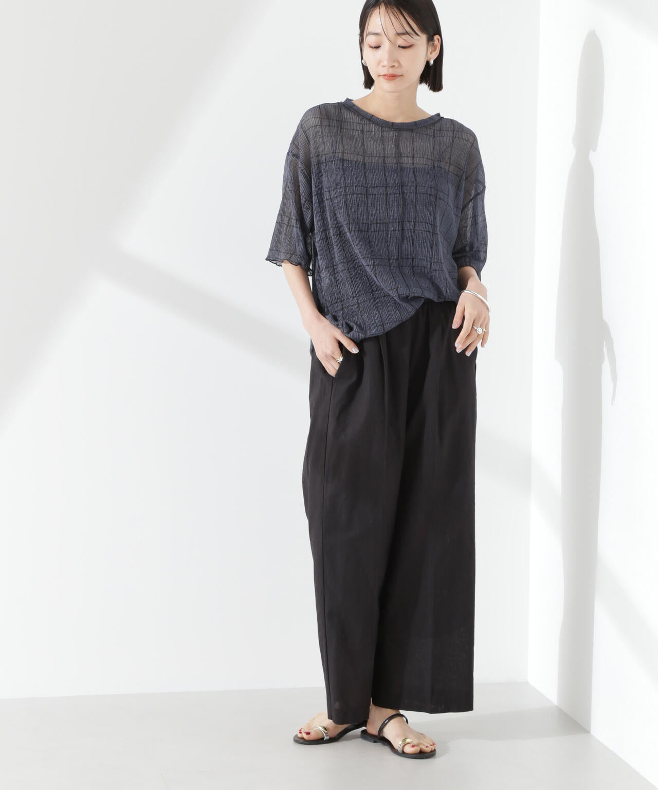 綿麻COOLMAXイージタックパンツ(セットアップ可) 6735127303