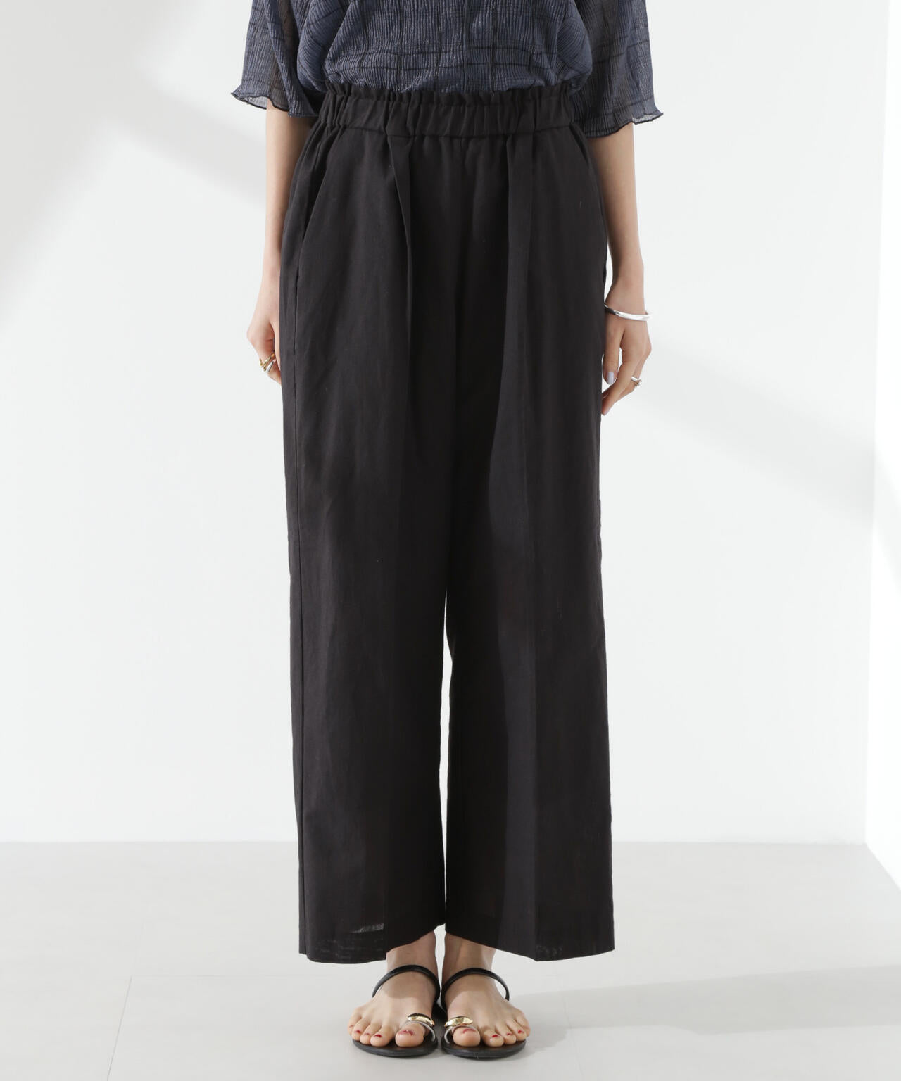 綿麻COOLMAXイージタックパンツ(セットアップ可) 6735127303