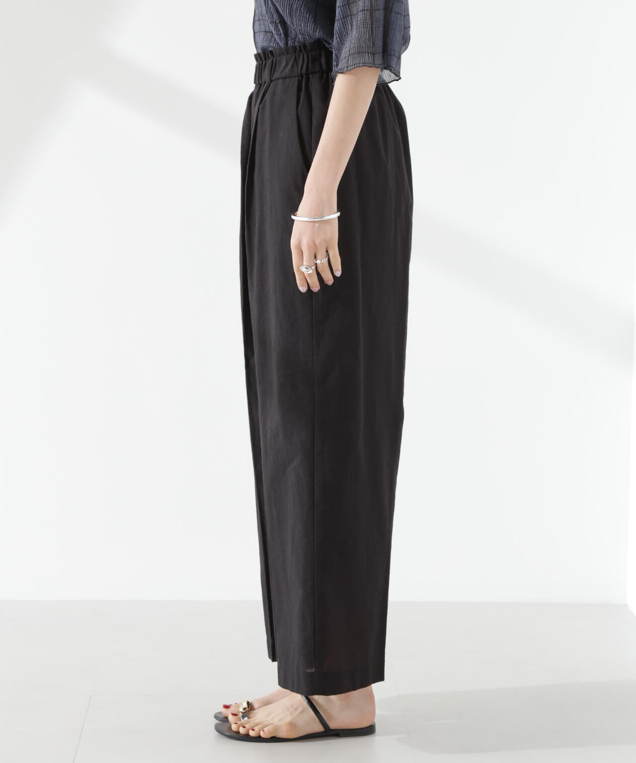 綿麻COOLMAXイージタックパンツ(セットアップ可) 6735127303