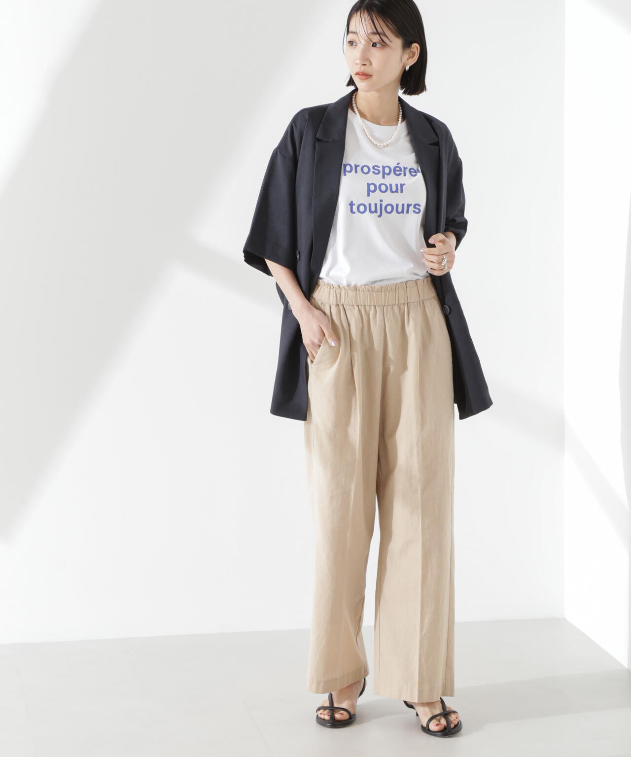 綿麻COOLMAXイージタックパンツ(セットアップ可) 6735127303