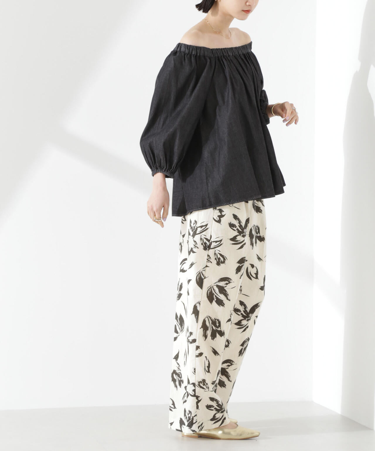 綿麻COOLMAXイージタックパンツ(セットアップ可) 6735127303