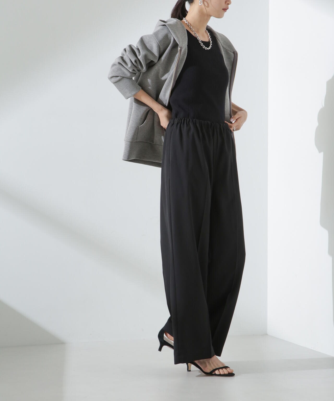 サイドリボンイージーワイドパンツ 6735127307