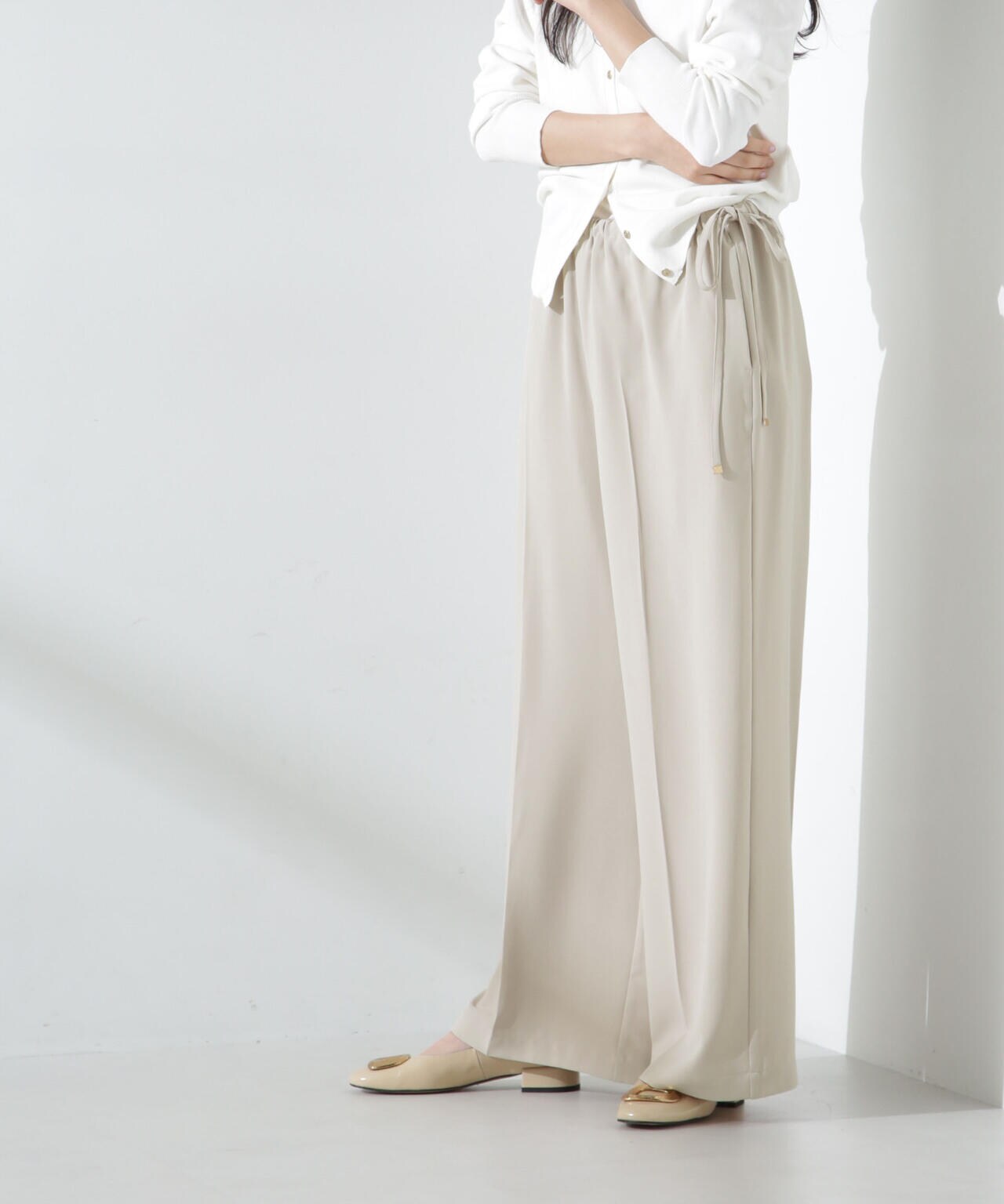 サイドリボンイージーワイドパンツ 6735127307