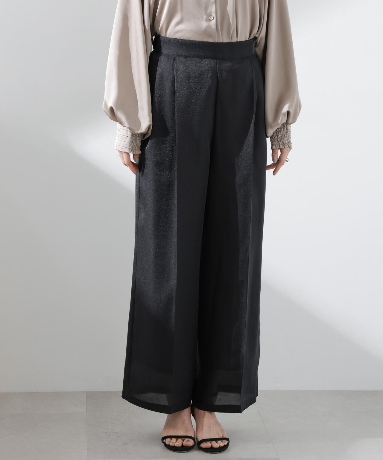 シアーヘムタックワイドパンツ 6735127312