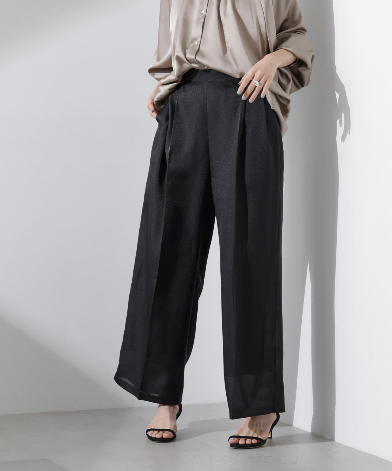 シアーヘムタックワイドパンツ 6735127312