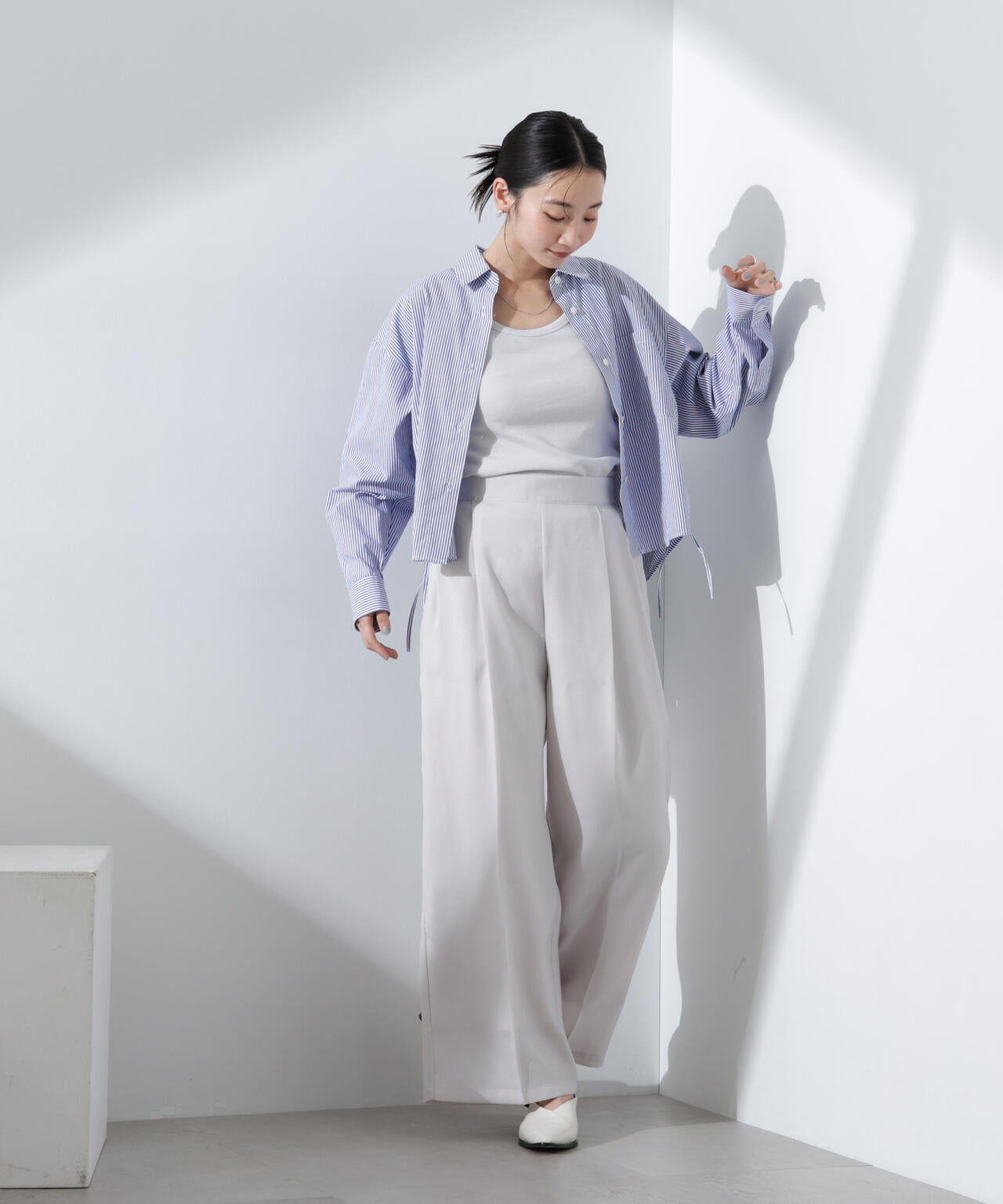 シアーヘムタックワイドパンツ 6735127312