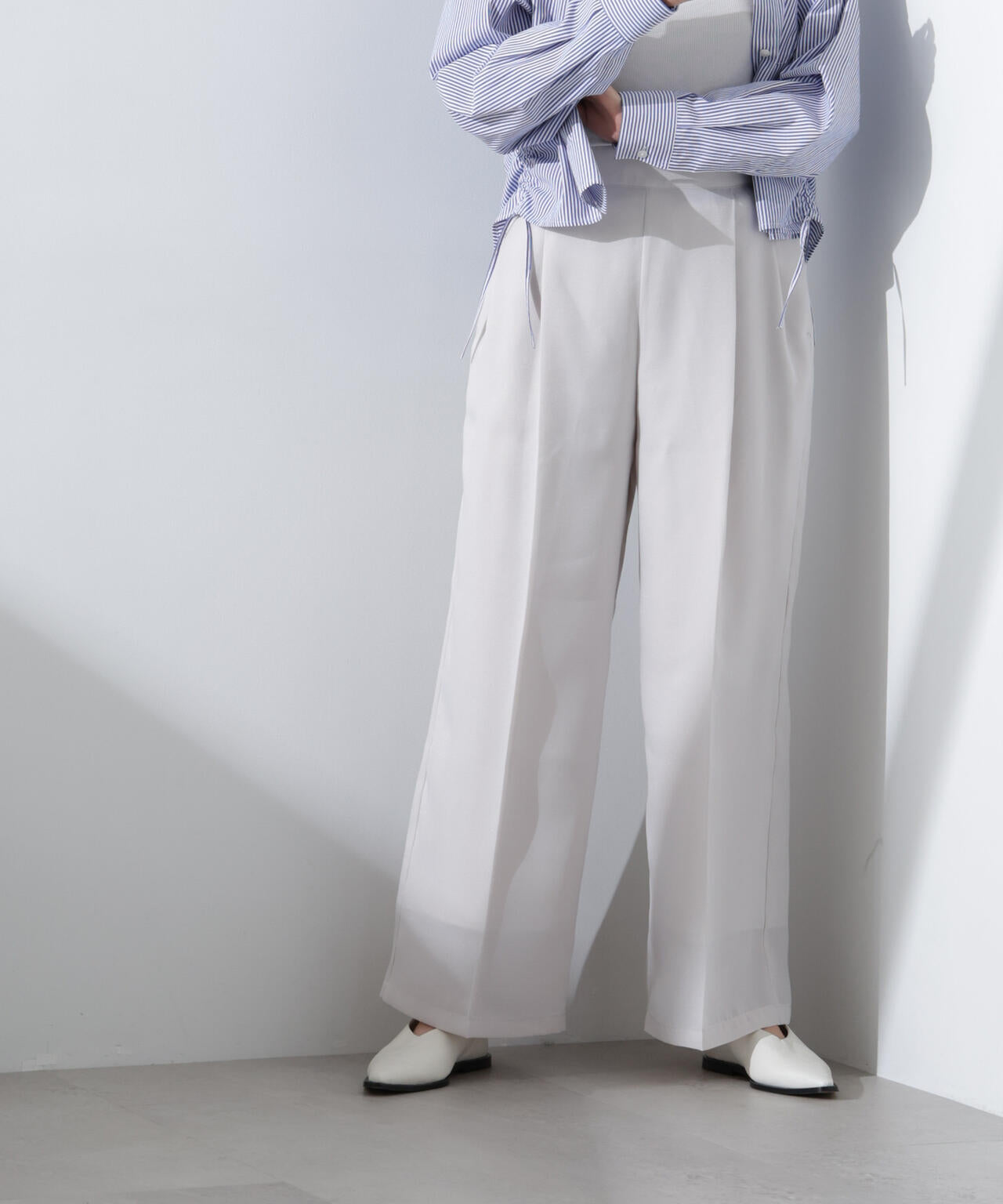 シアーヘムタックワイドパンツ 6735127312