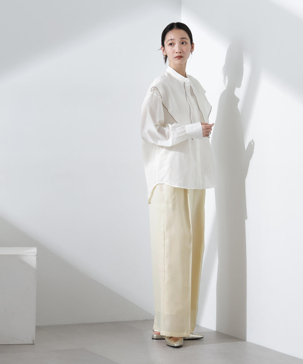 シアーヘムタックワイドパンツ 6735127312