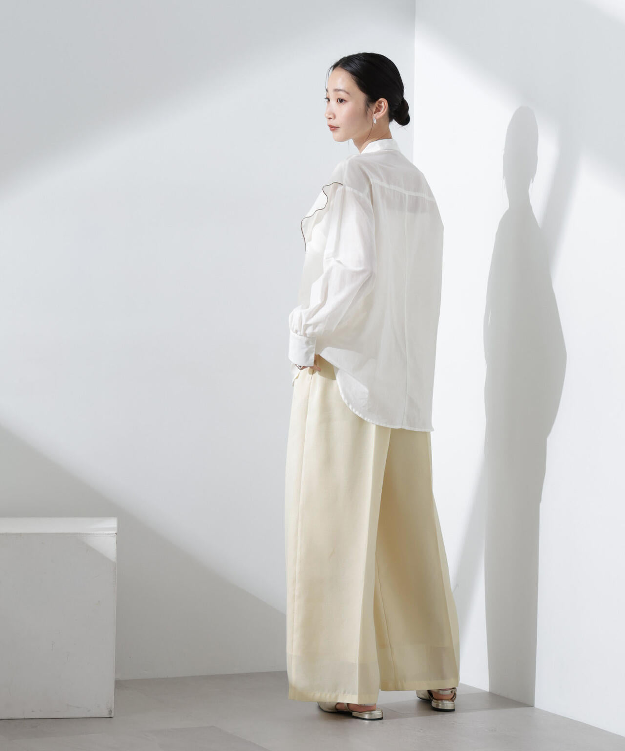シアーヘムタックワイドパンツ 6735127312