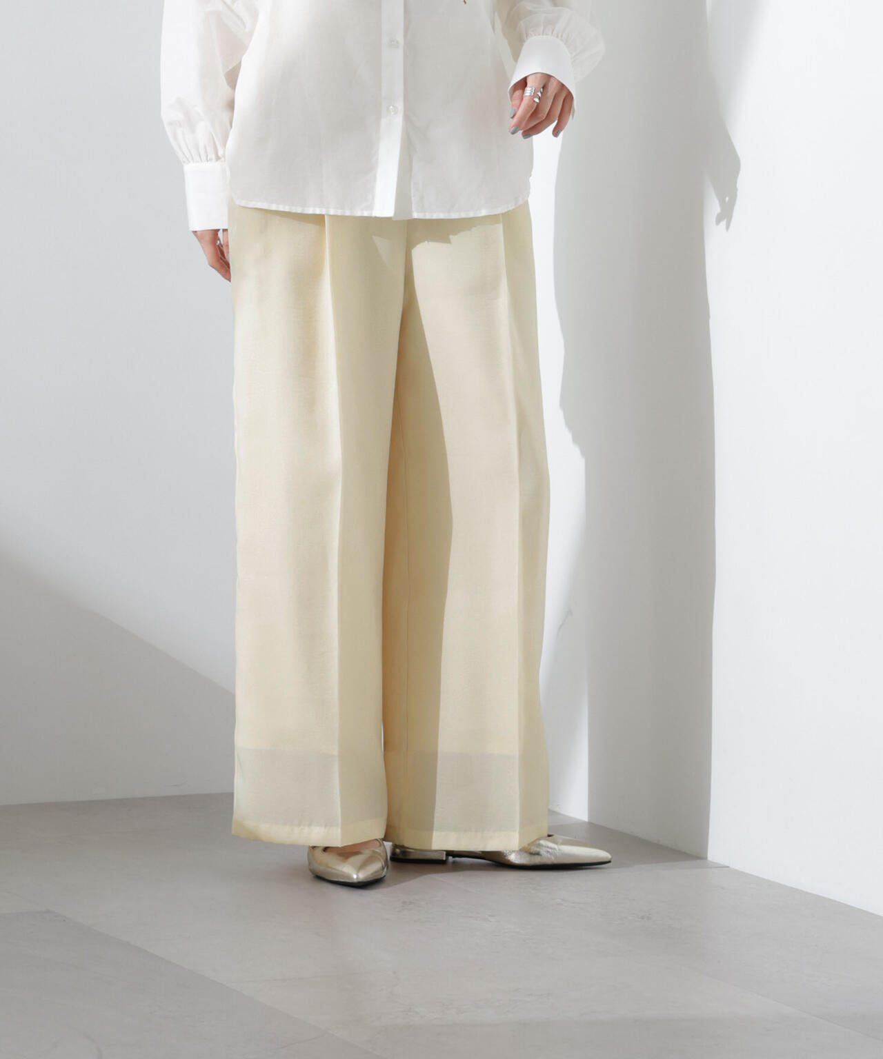シアーヘムタックワイドパンツ 6735127312