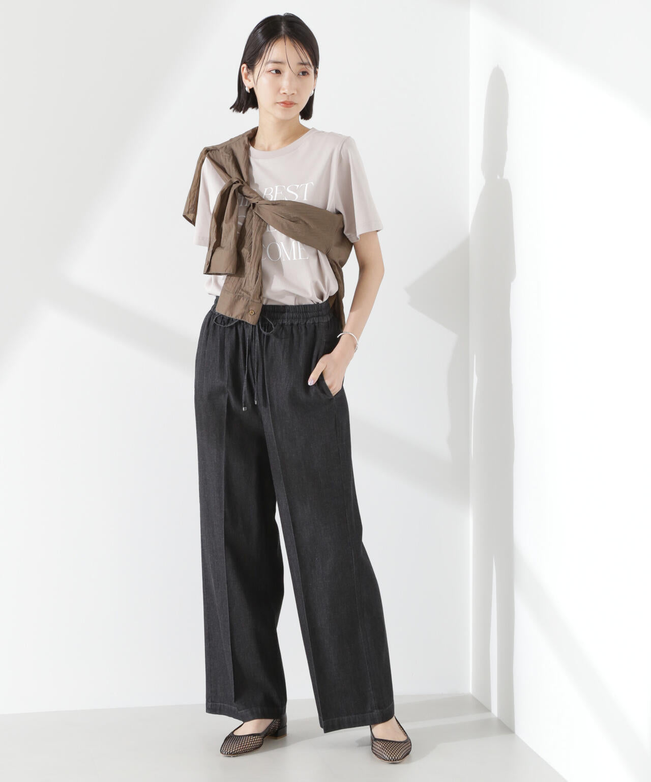 ライトデニムドロストセンタープレスパンツ(セットアップ可) 6735127316