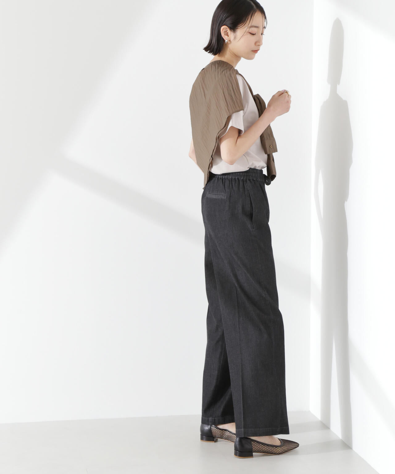 ライトデニムドロストセンタープレスパンツ(セットアップ可) 6735127316