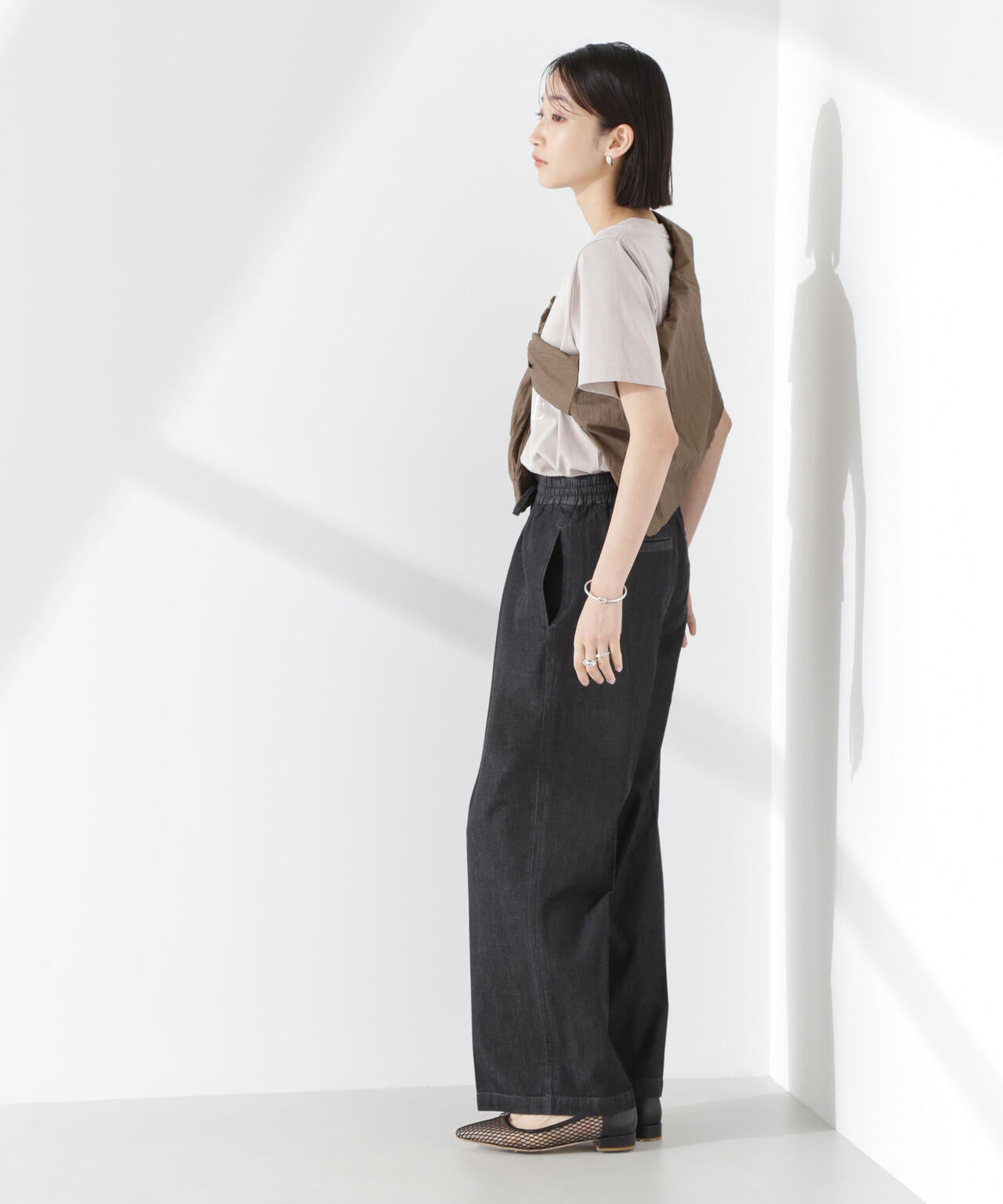 ライトデニムドロストセンタープレスパンツ(セットアップ可) 6735127316