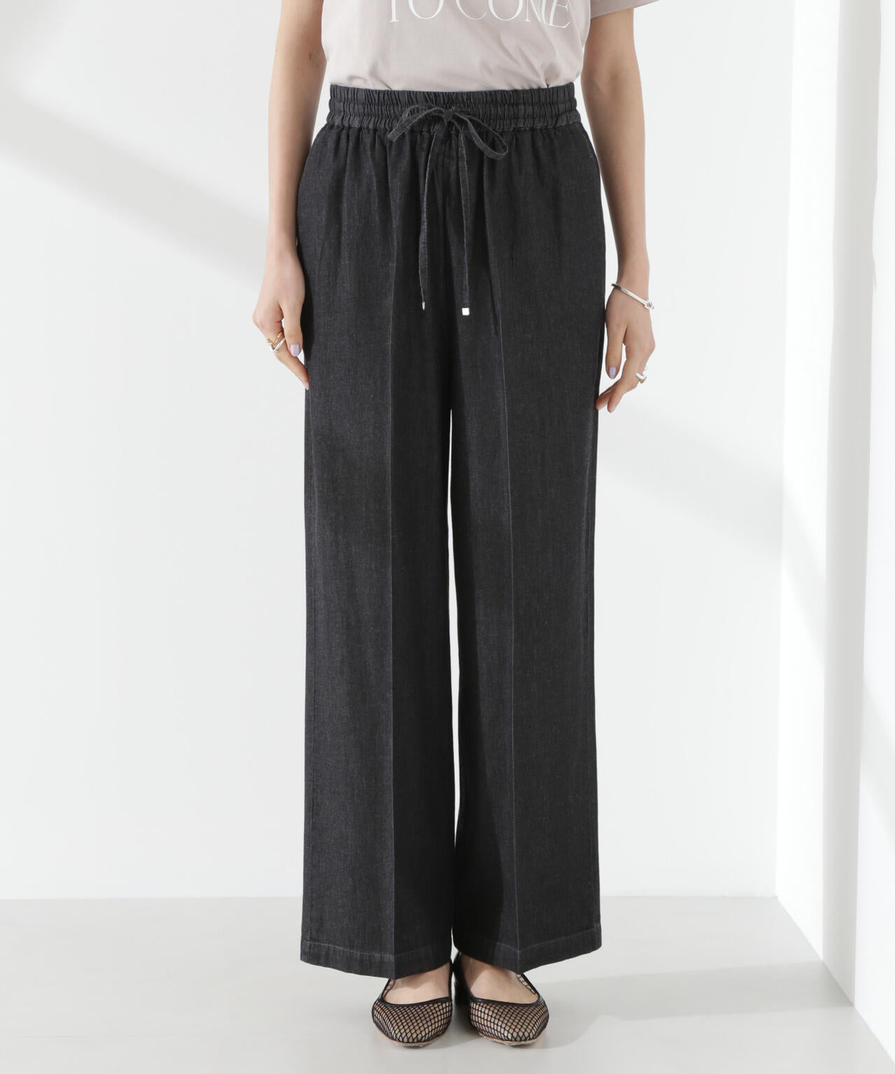 ライトデニムドロストセンタープレスパンツ(セットアップ可) 6735127316