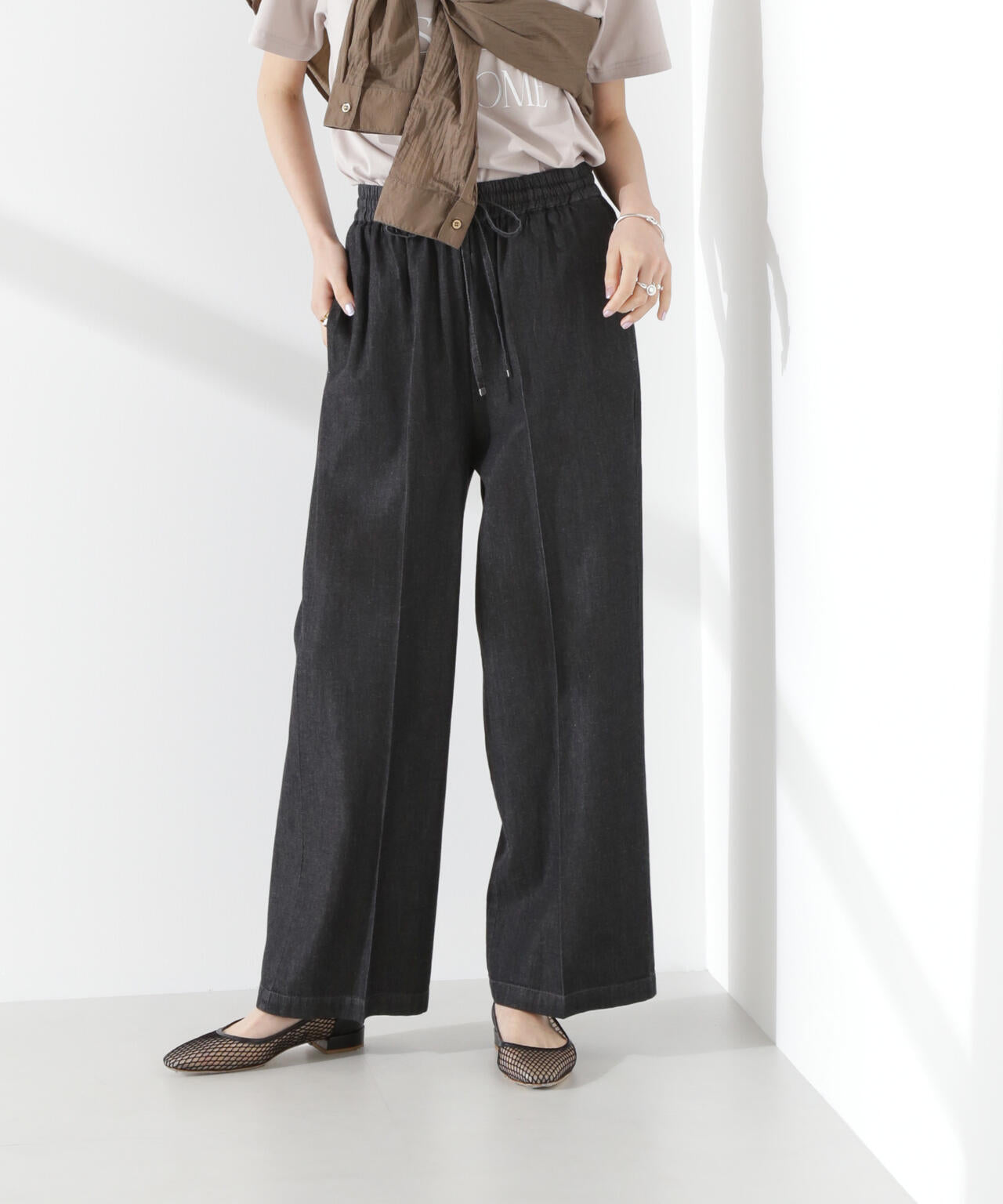 ライトデニムドロストセンタープレスパンツ(セットアップ可) 6735127316