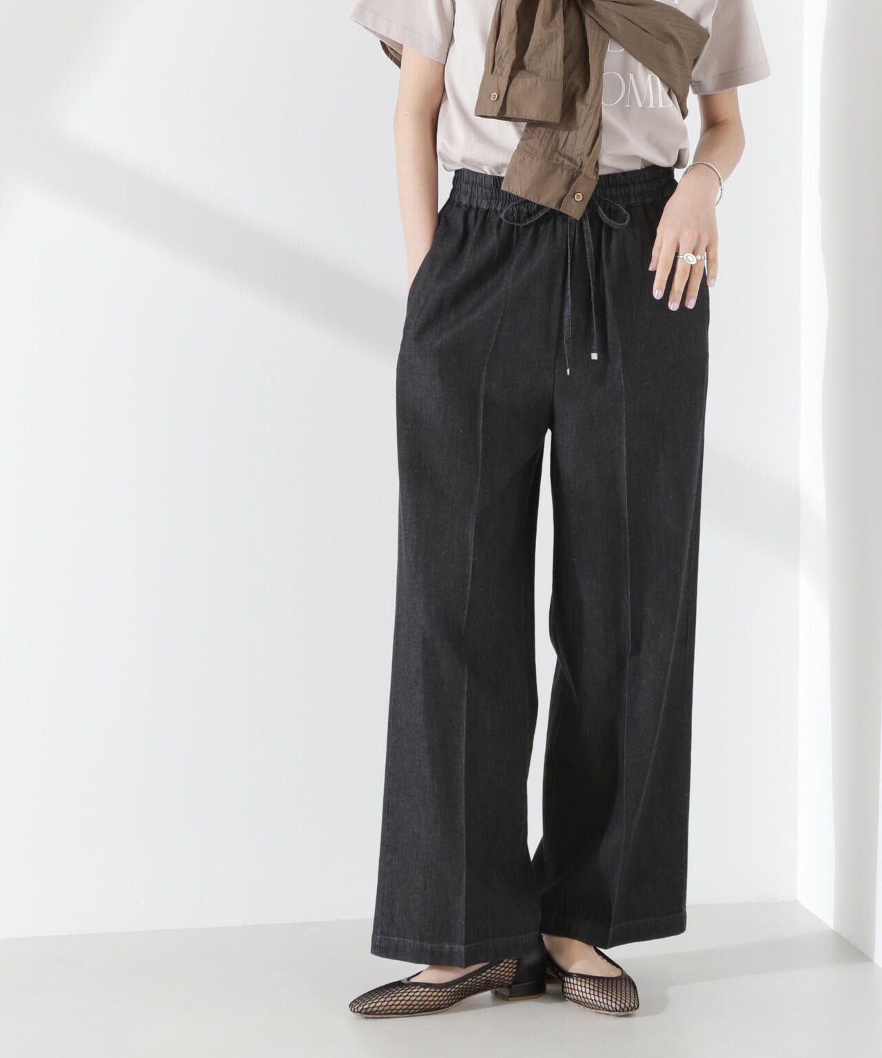 ライトデニムドロストセンタープレスパンツ(セットアップ可) 6735127316