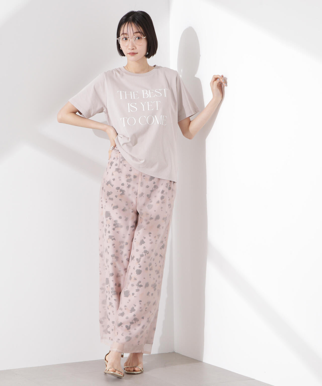 シアーオーガンジーコンビプリントパンツ 6735127322