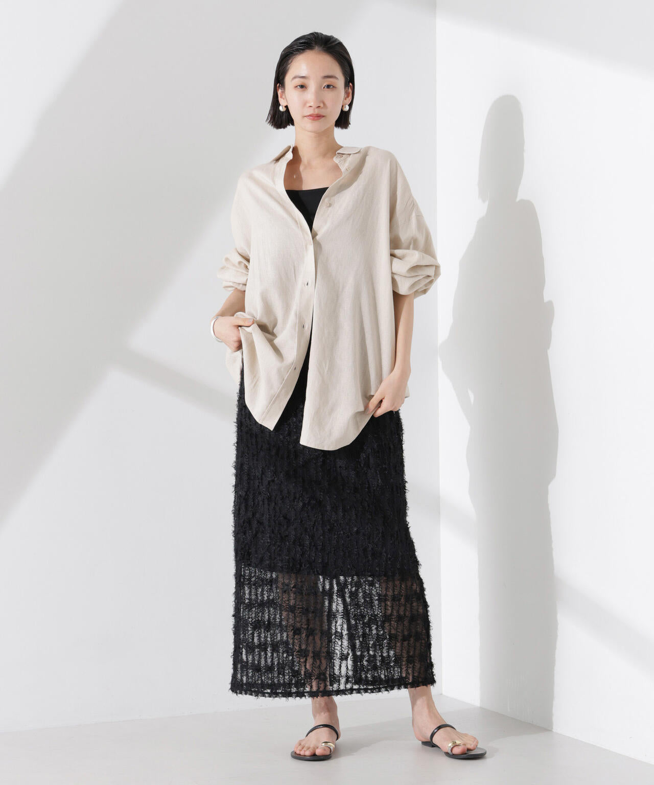 フリンジチュールナロースカート(セットアップ可) 6735130311