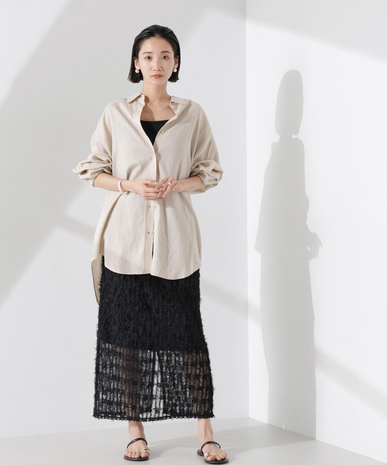 フリンジチュールナロースカート(セットアップ可) 6735130311