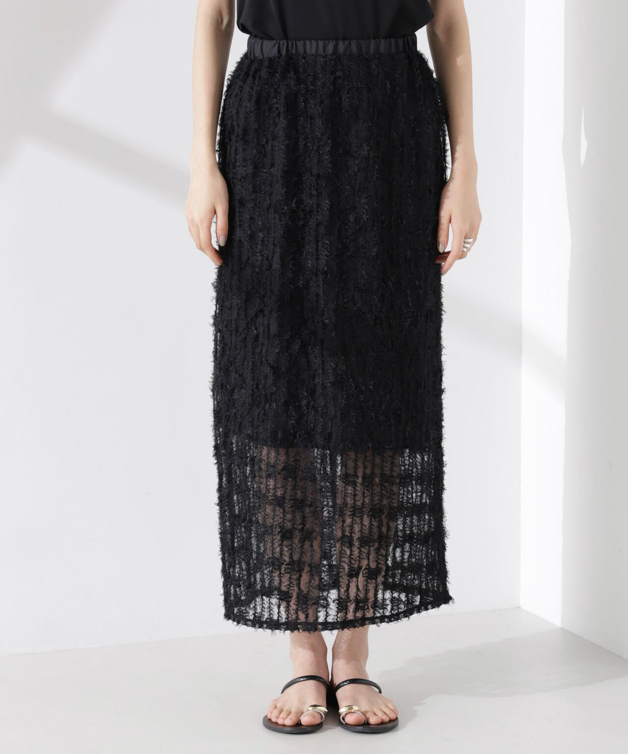 フリンジチュールナロースカート(セットアップ可) 6735130311