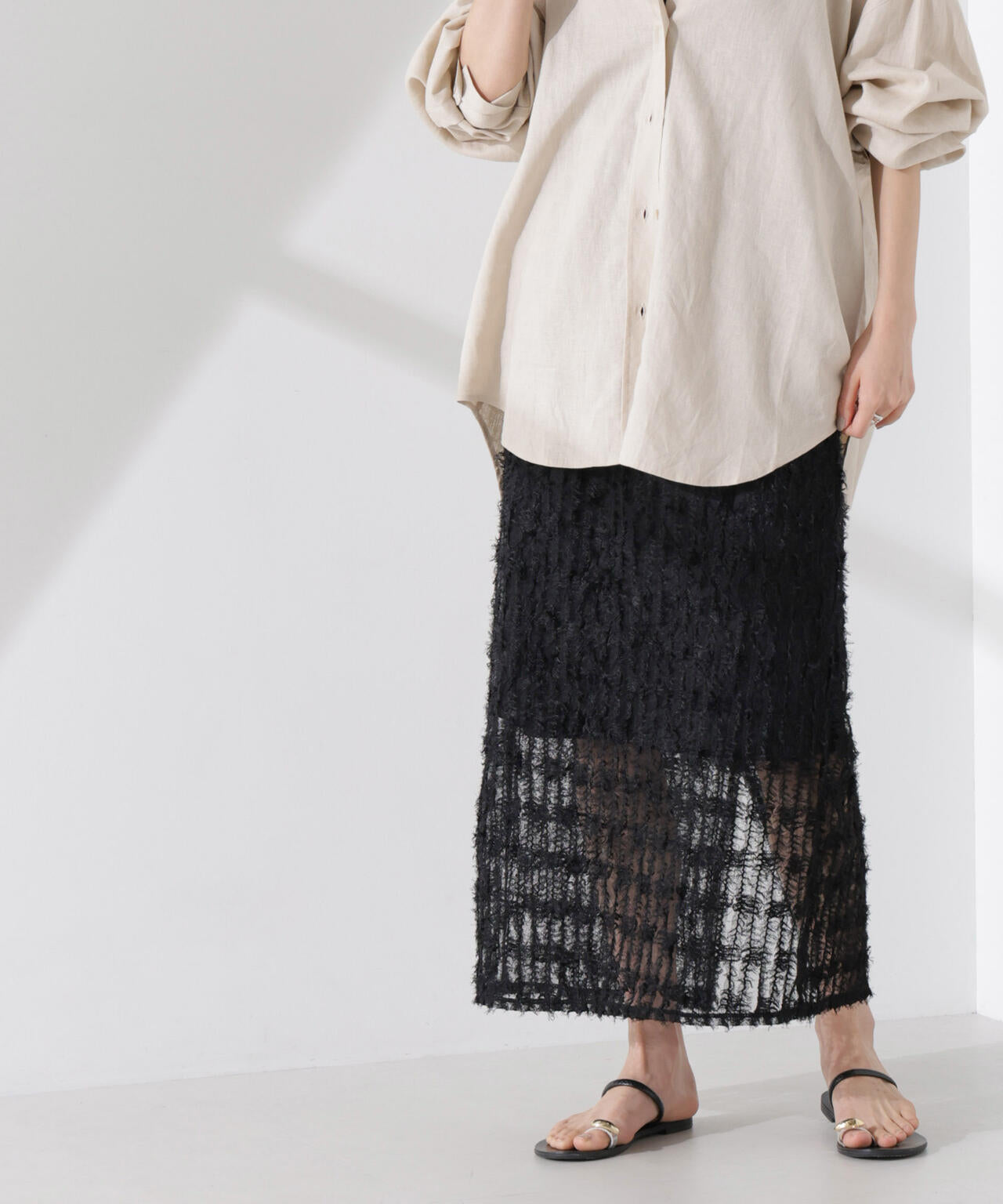 フリンジチュールナロースカート(セットアップ可) 6735130311