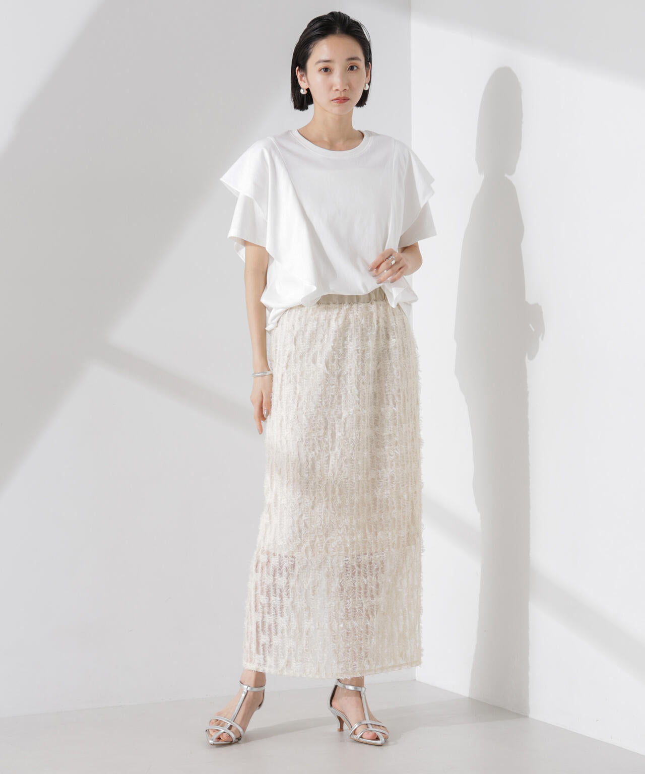 フリンジチュールナロースカート(セットアップ可) 6735130311