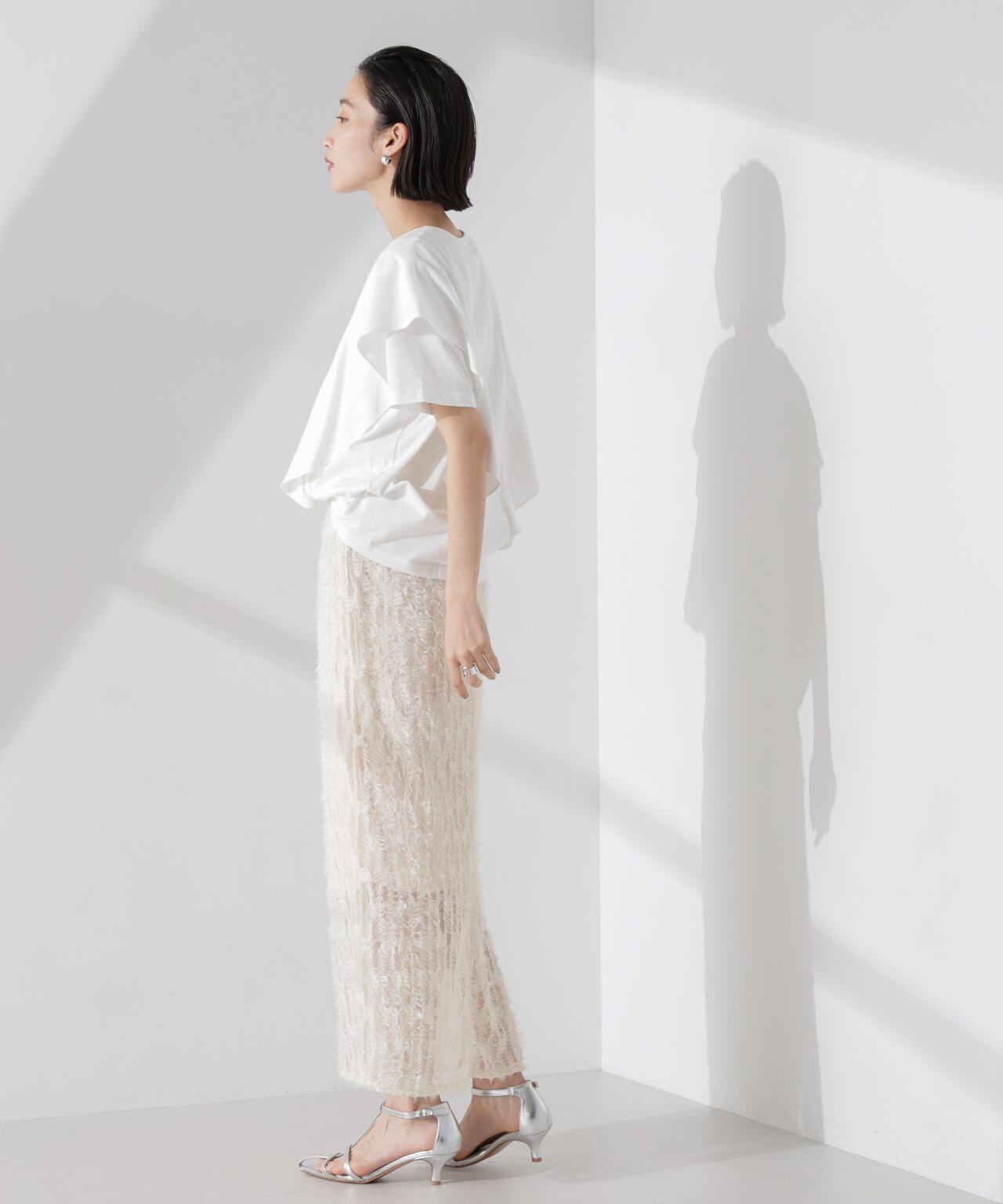 フリンジチュールナロースカート(セットアップ可) 6735130311