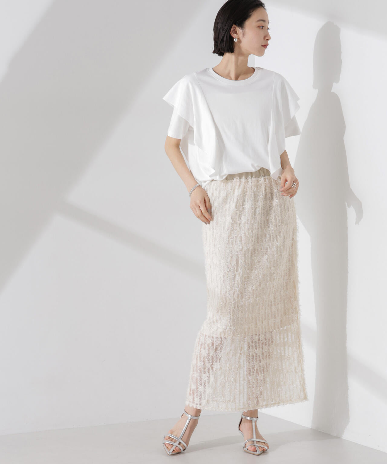 フリンジチュールナロースカート(セットアップ可) 6735130311