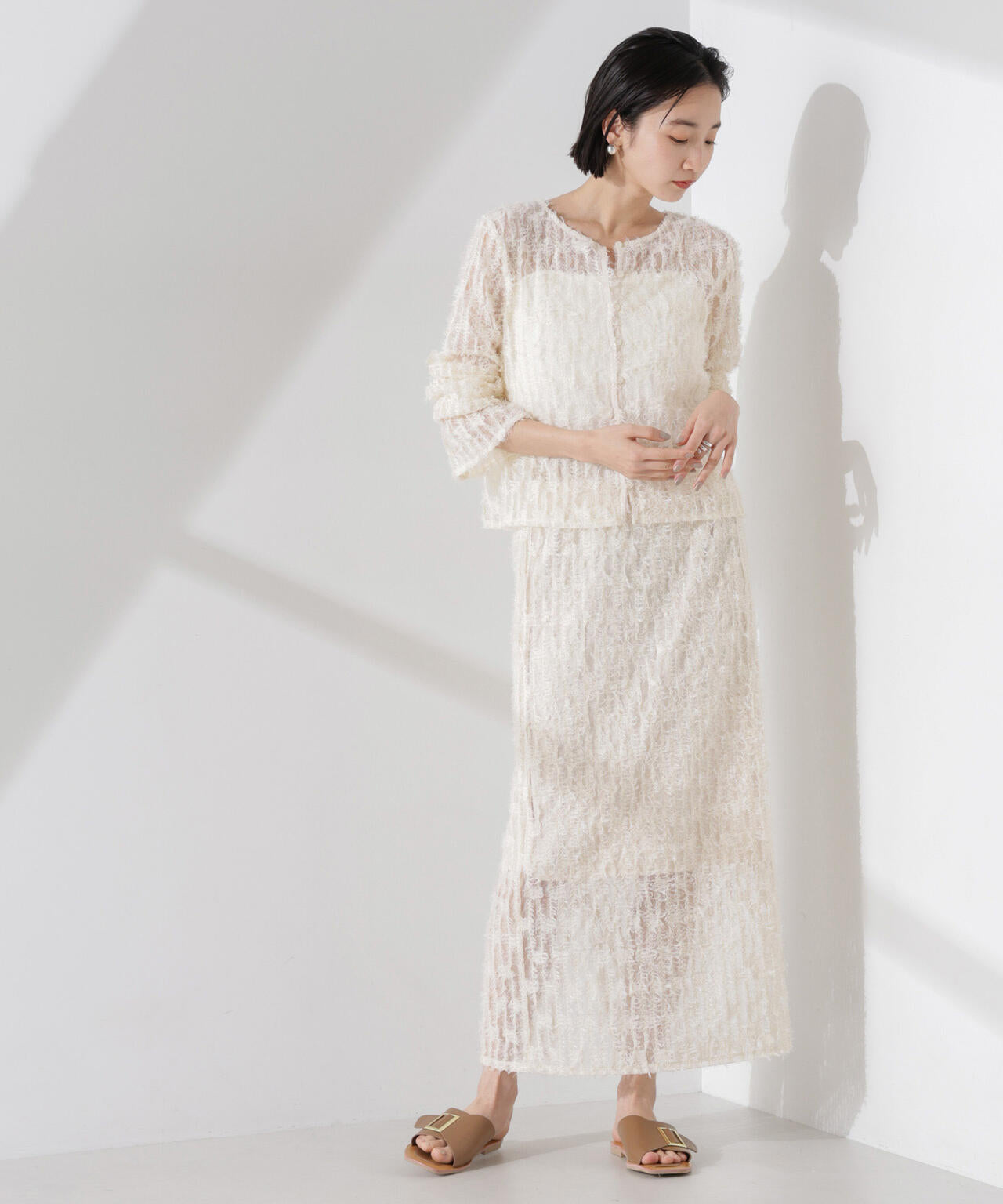 フリンジチュールナロースカート(セットアップ可) 6735130311