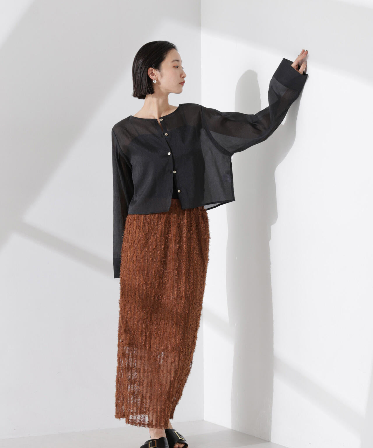 フリンジチュールナロースカート(セットアップ可) 6735130311