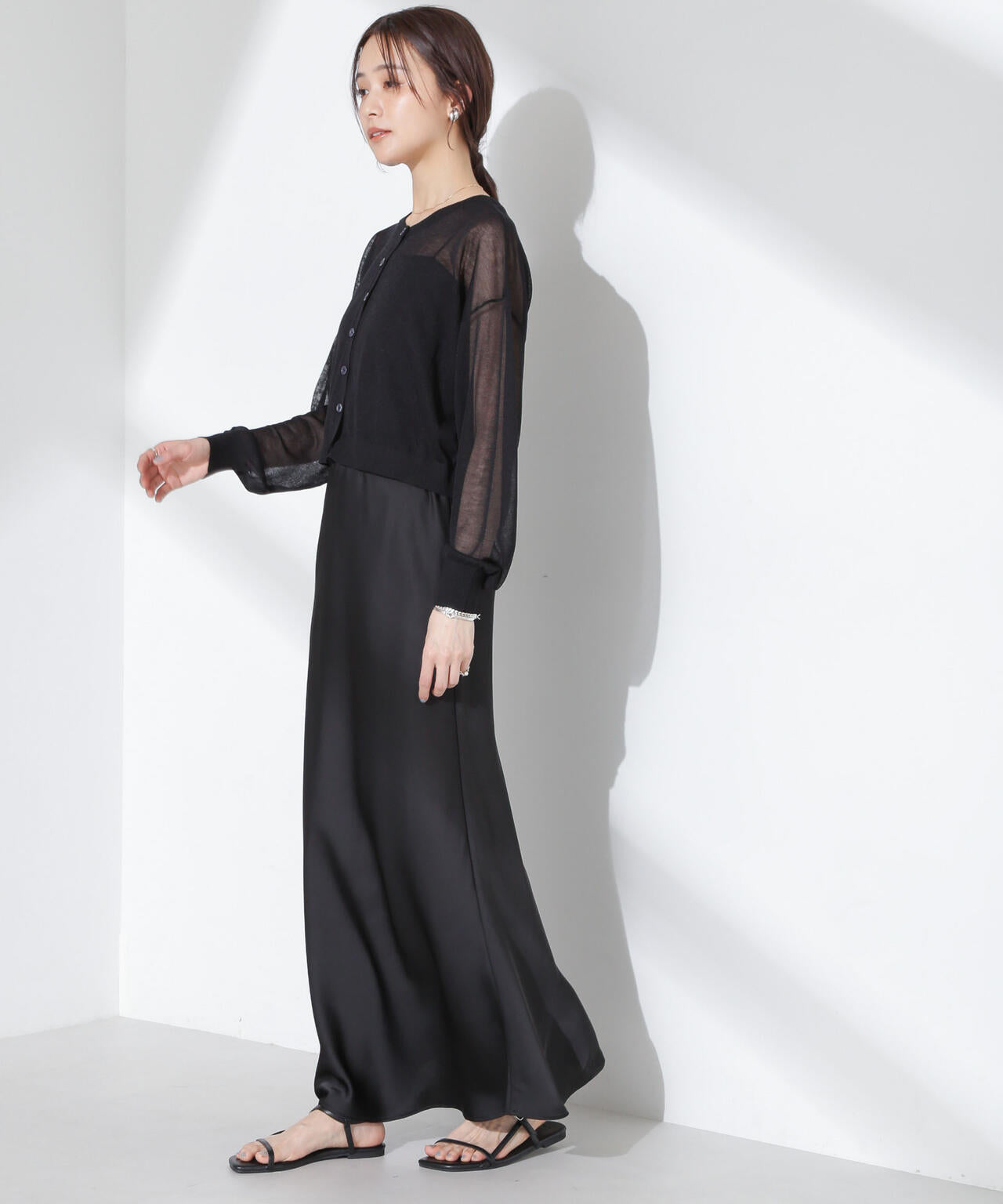 サテンフレアスカート 6735130313