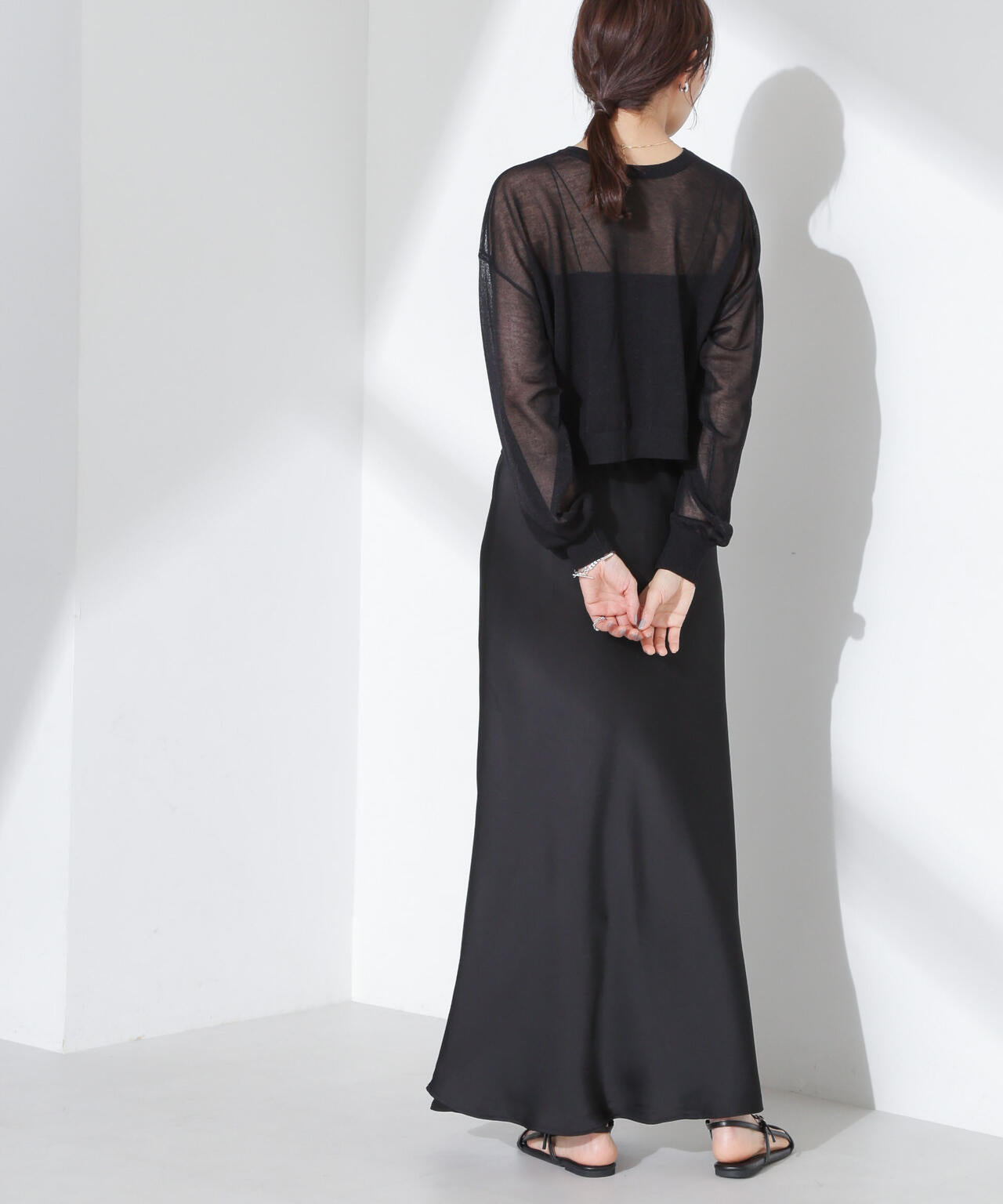 サテンフレアスカート 6735130313