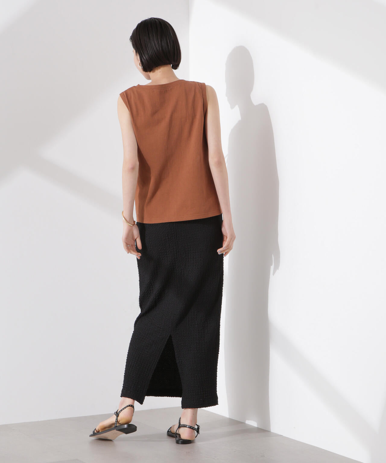 シャーリングジャガードカットナロースカート(セットアップ可) 6735130316