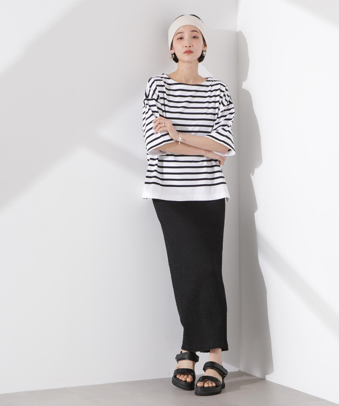 シャーリングジャガードカットナロースカート(セットアップ可) 6735130316