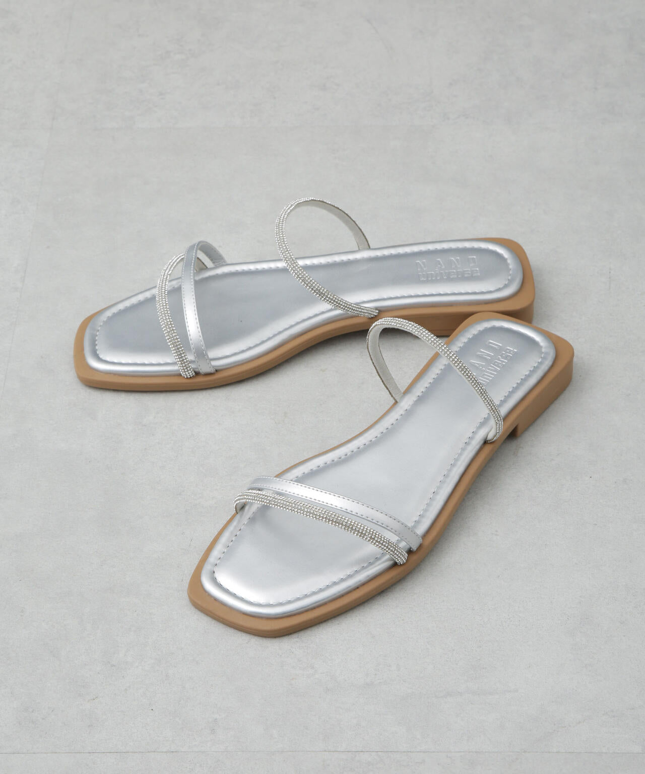 ラインストーン細ストラップサンダル 6735135303