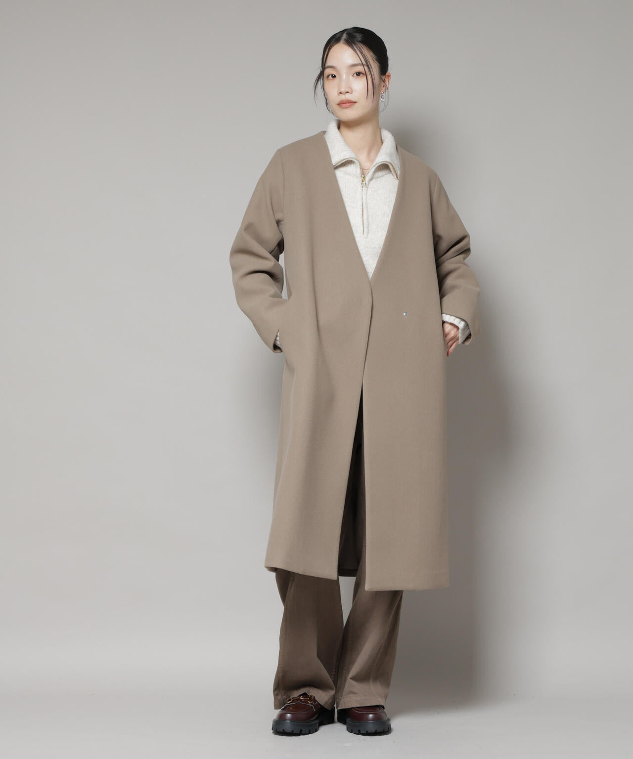 準新品【Nestrobe Confect】ユニセックスデニム ノーカラーコート 準新品【Nestrobe Confect】ユニセックスデニム ノーカラーコート 準