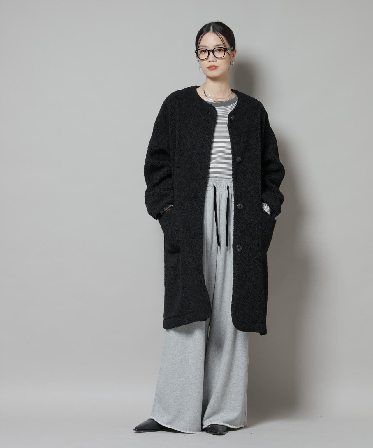 ソフトボアノーカラーコート 6735211306