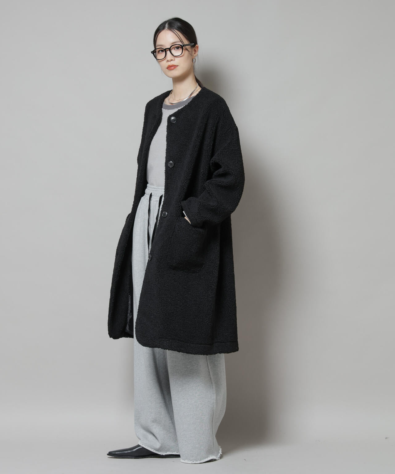 ソフトボアノーカラーコート 6735211306