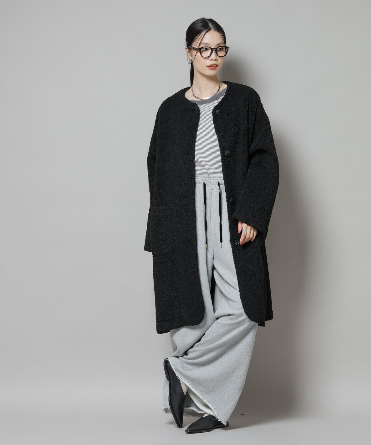 ソフトボアノーカラーコート 6735211306