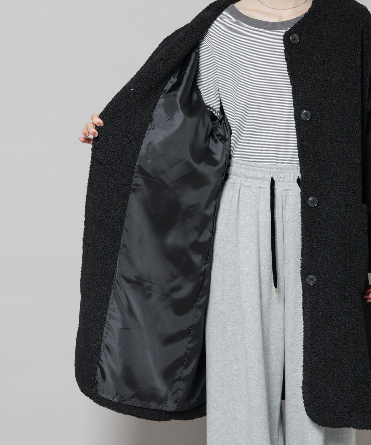 ソフトボアノーカラーコート 6735211306