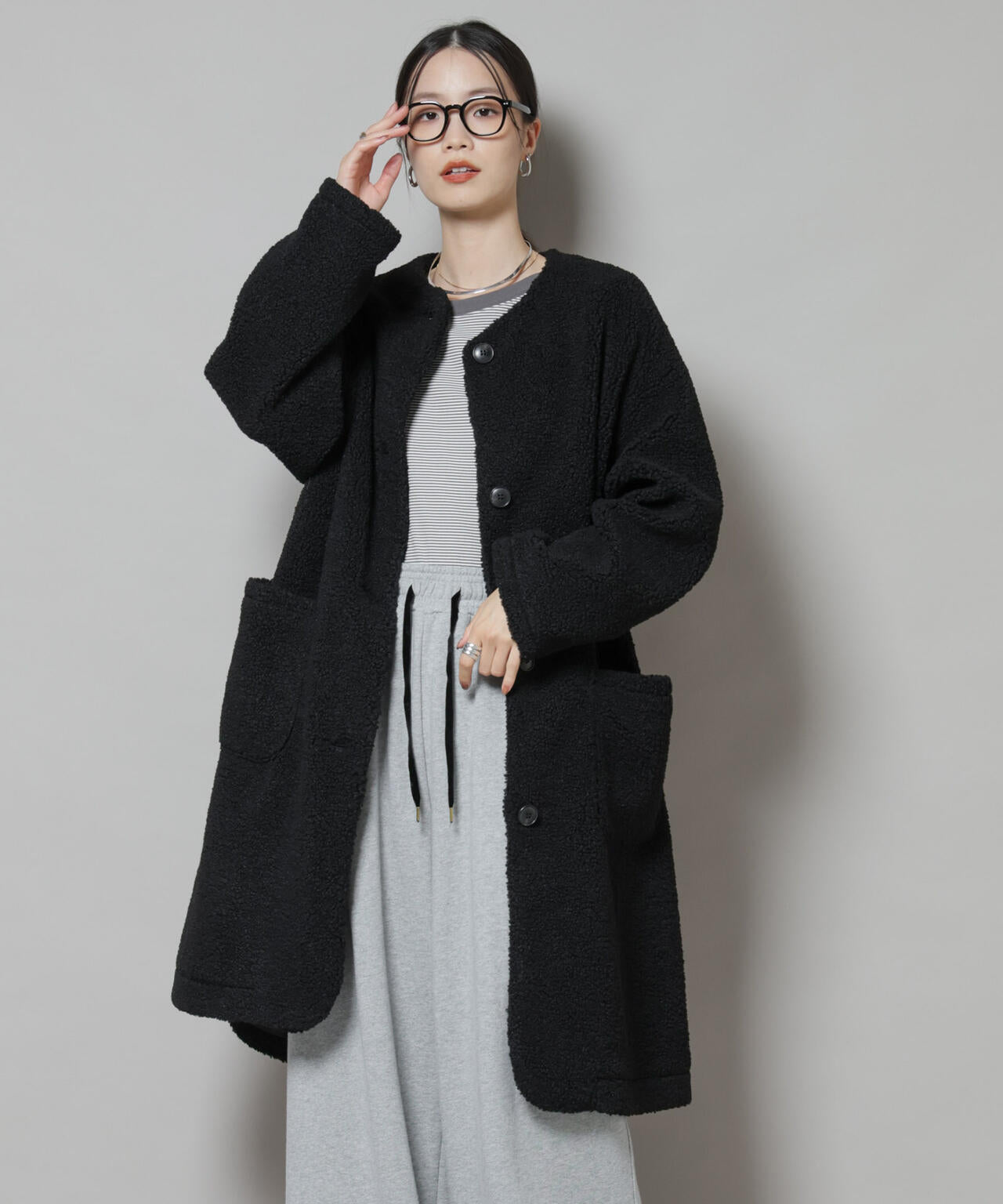 ソフトボアノーカラーコート 6735211306