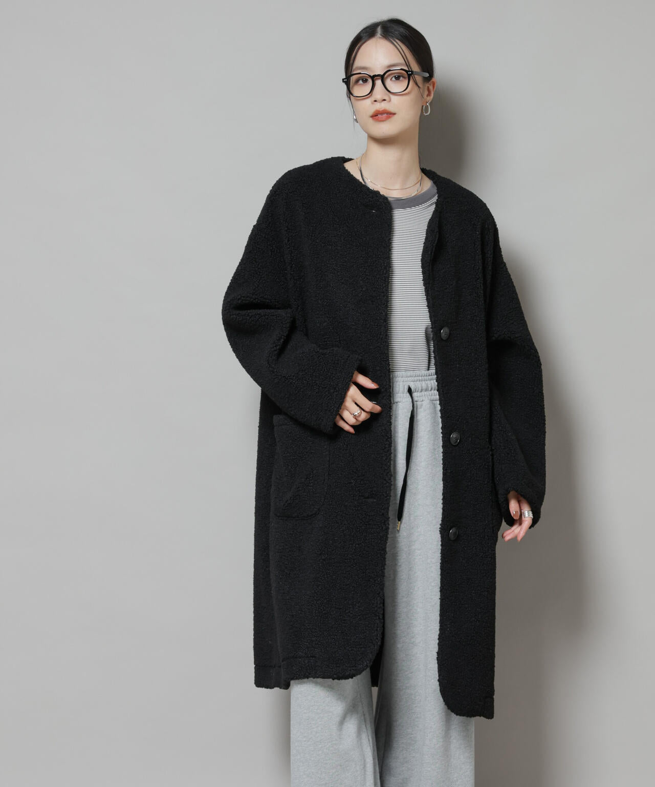 ソフトボアノーカラーコート 6735211306