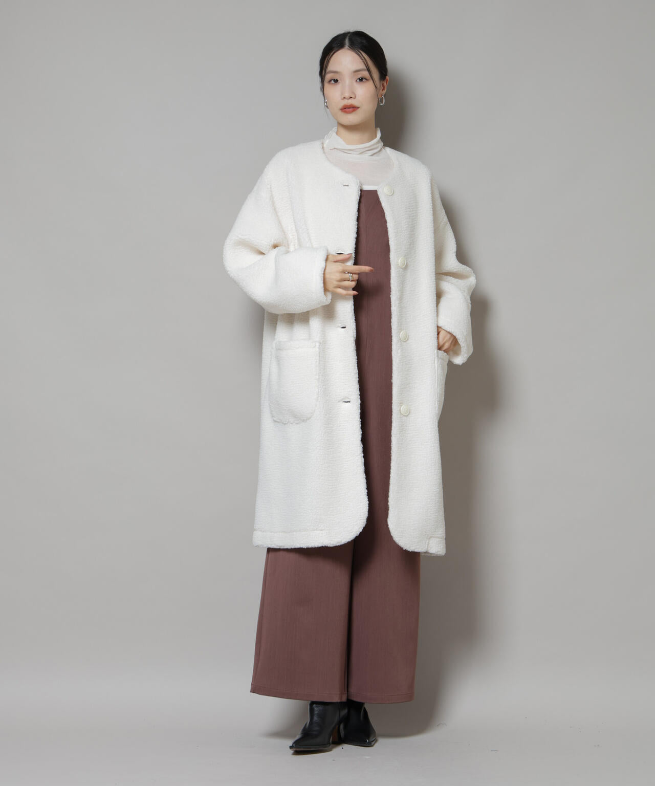 ソフトボアノーカラーコート 6735211306