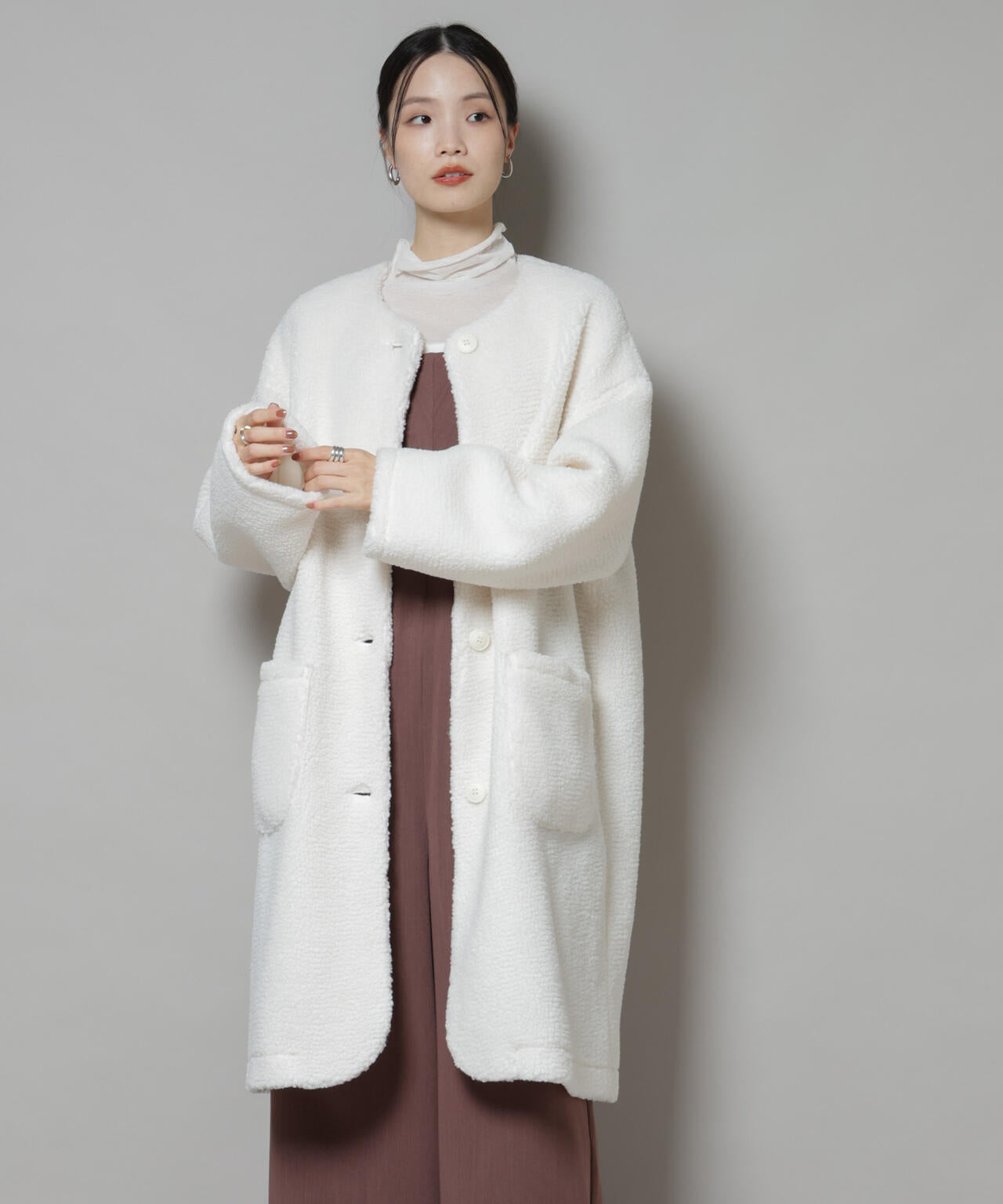 ソフトボアノーカラーコート 6735211306