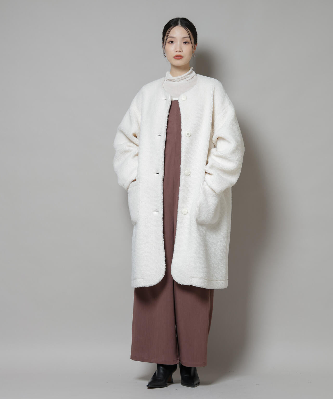 ソフトボアノーカラーコート 6735211306